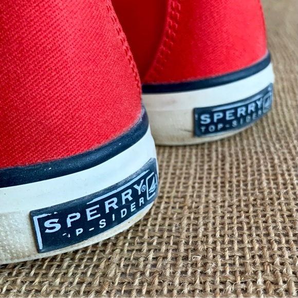 SPERRY TOP-SIDER Crest Canvas Slide On Sneakers Red Size 8 - Picture 12 of 14